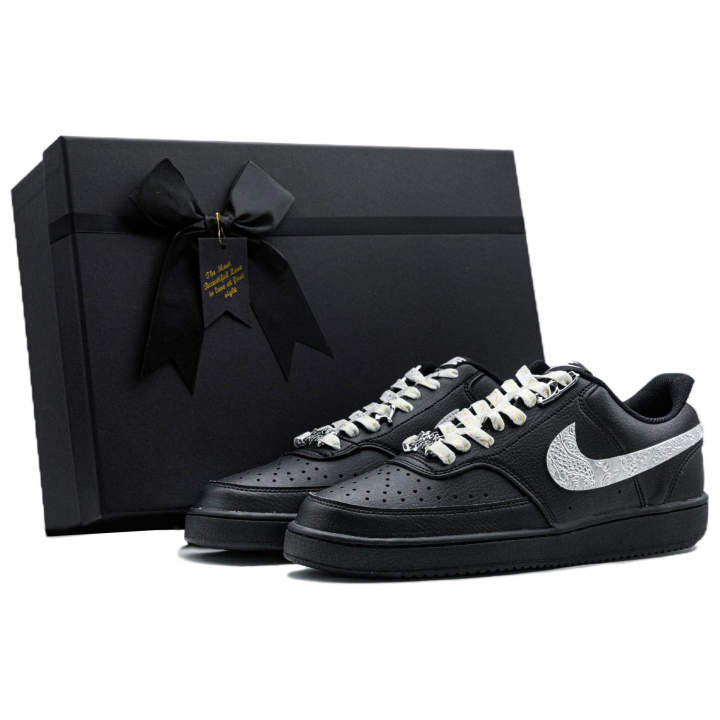 Nike Nike Court Vision 1 Ink Silver, Box Included Abrasion Resistant Height Increasing Balance Slip Resistant Breathable