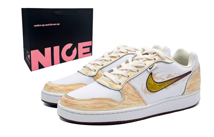 Nike Nike EBERNON Gold Cloud Abrasion Resistant Low top Skateboard Shoes Men's Gold