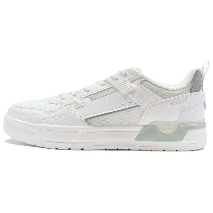 XTEP Fission, Casual Trendy Versatile Abrasion Resistant Low top Skateboard Shoes Women's White Green