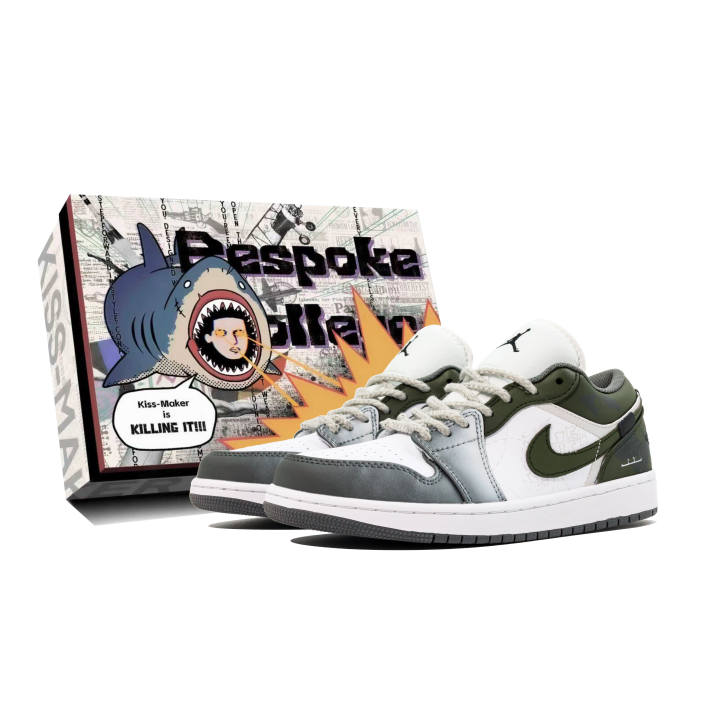 Jordan Jordan Synthetic Leather Low top Skateboard Shoes Unisex Gray