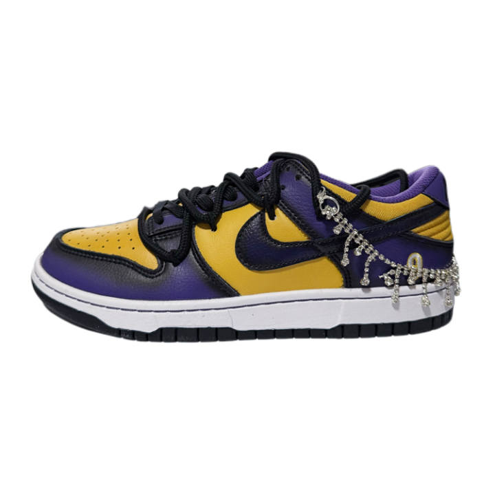 Nike Nike Dunk Lisa Leslie Black Fire Low top Skateboard Shoes Women's Black Purple Yellow