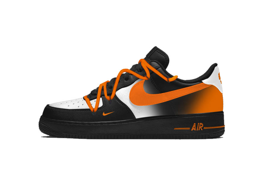 Nike Nike Air Force 1 Firelight Night Attack Abrasion Resistant Low top Skateboard Shoes Unisex Black Orange