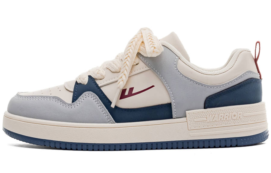 WARRIOR WARRIOR Breathable Low top Skateboard Shoes Unisex Beige Blue