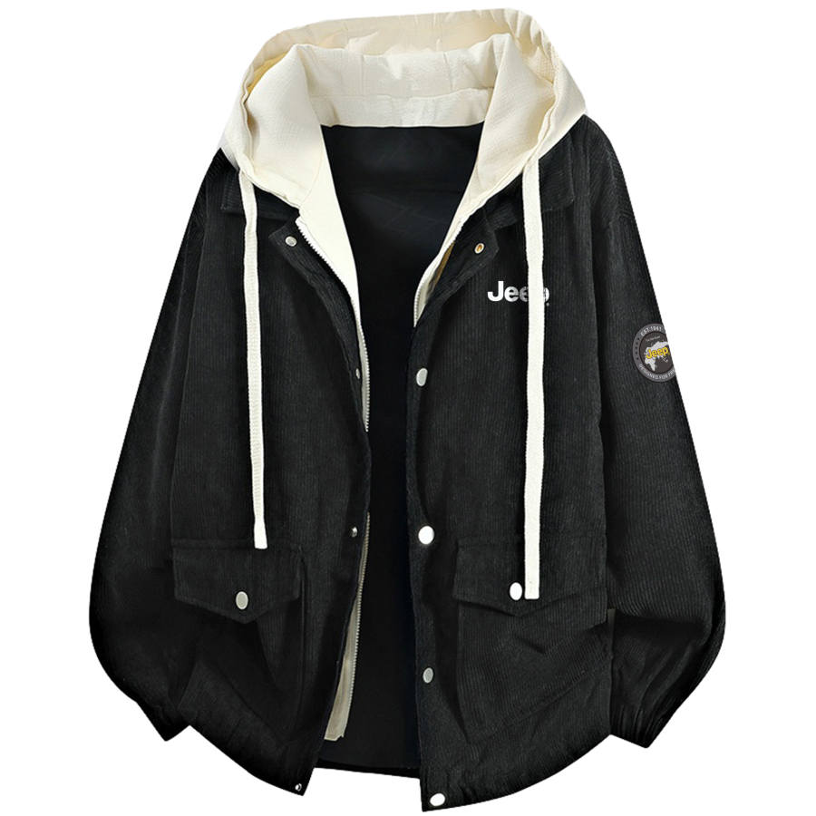 Jeep Jackets Unisex Hooded Fleece Lined Mock Two Piece