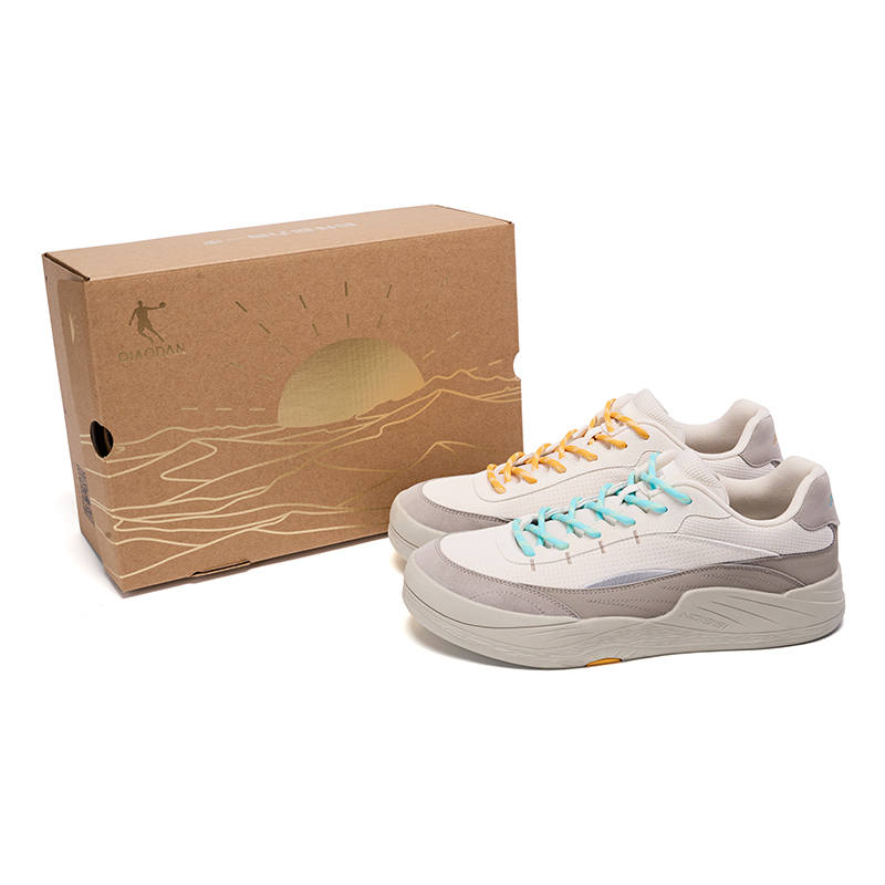 QIAODAN Sunrise Skateboard Shoes Men's Low Top Raw Denim Wilderness