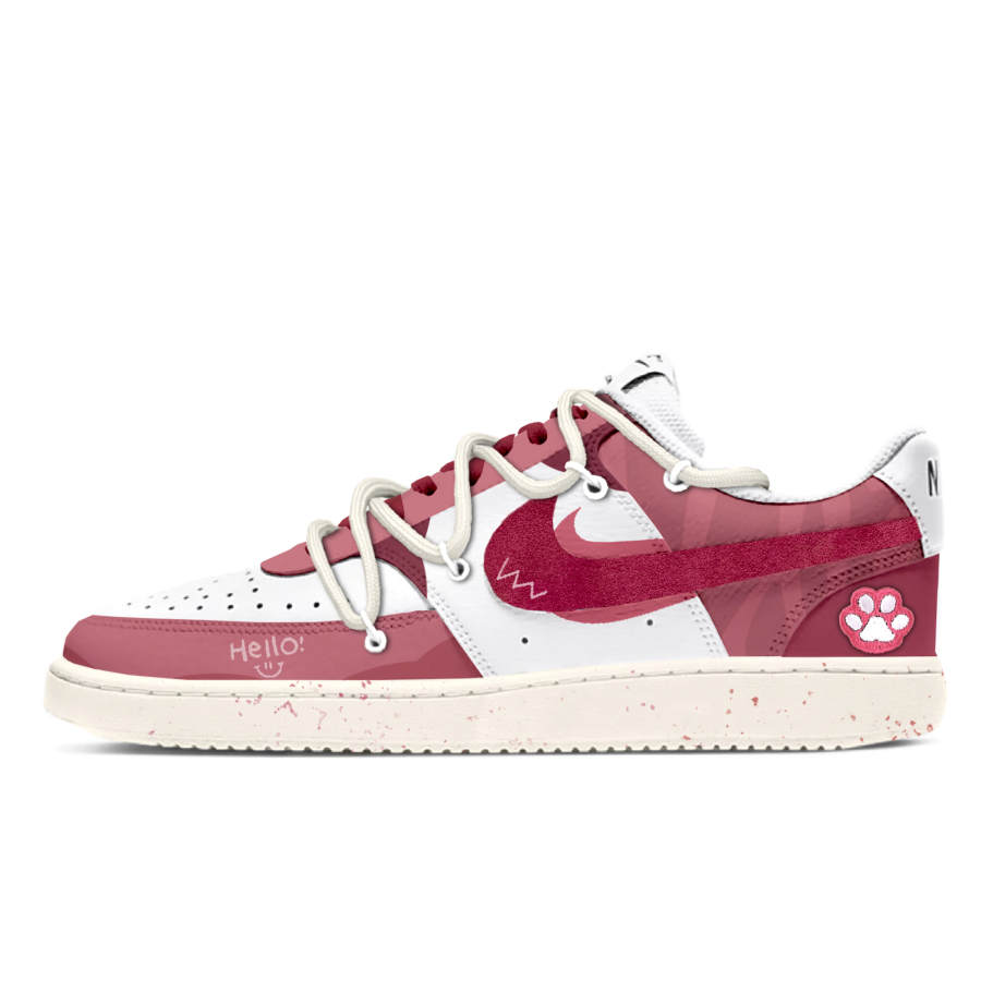 Nike Nike Court Vision 1 Slip Resistant Abrasion Resistant Low top Skateboard Shoes Men's Pink White