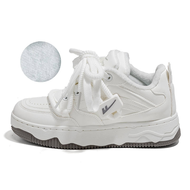 Warrior Platform Height Increasing Sports Thickened And Fleece Lined Puffy Insulated Shoes Low top Skateboard Shoes