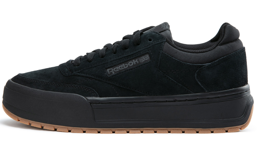 Reebok CLUB C MEGACOURT Abrasion Resistant Height Increasing Low top Skateboard Shoes Unisex Black Warrior