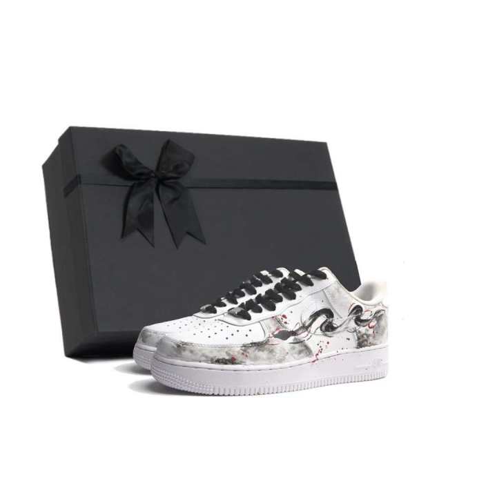 Nike Nike Air Force 1 Slip Resistant Abrasion Resistant Low top Skateboard Shoes Unisex White