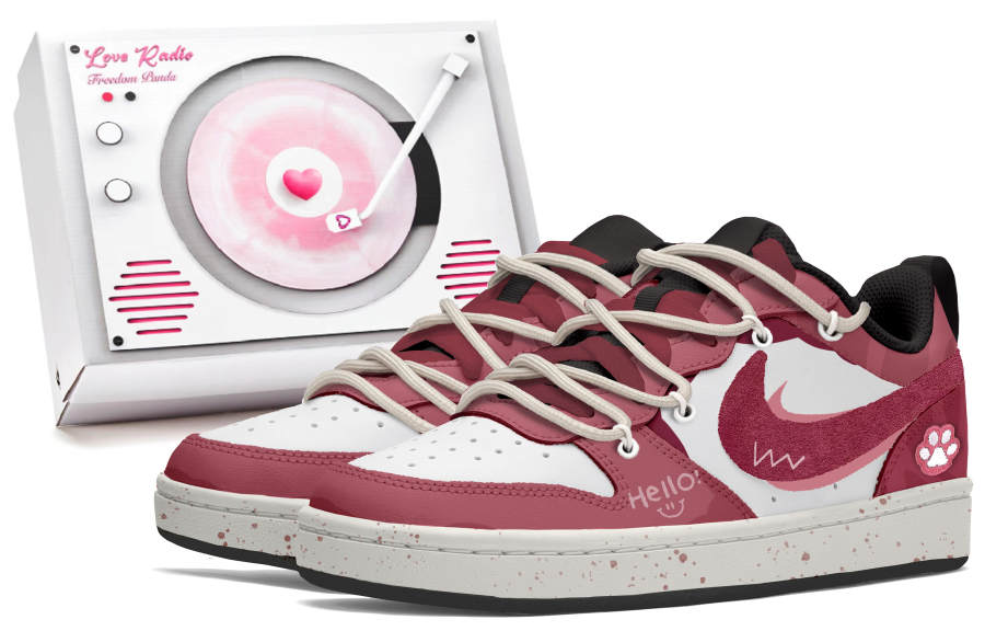 Nike Nike Court Borough Slip Resistant Abrasion Resistant Low top Skateboard Shoes GS Pink White