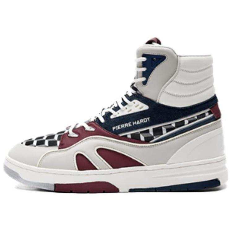 LI-NING 1990 Pierre Hardy x LI NING 1990 Comfortable High top Skateboard Shoes Men's Red Blue