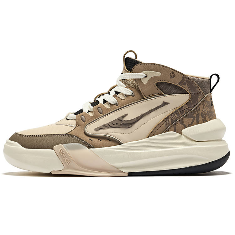 Erke Tang Palace Night Garden 3 Slip Resistant Abrasion Resistant High top Skateboard Shoes Men's Birch Wood
