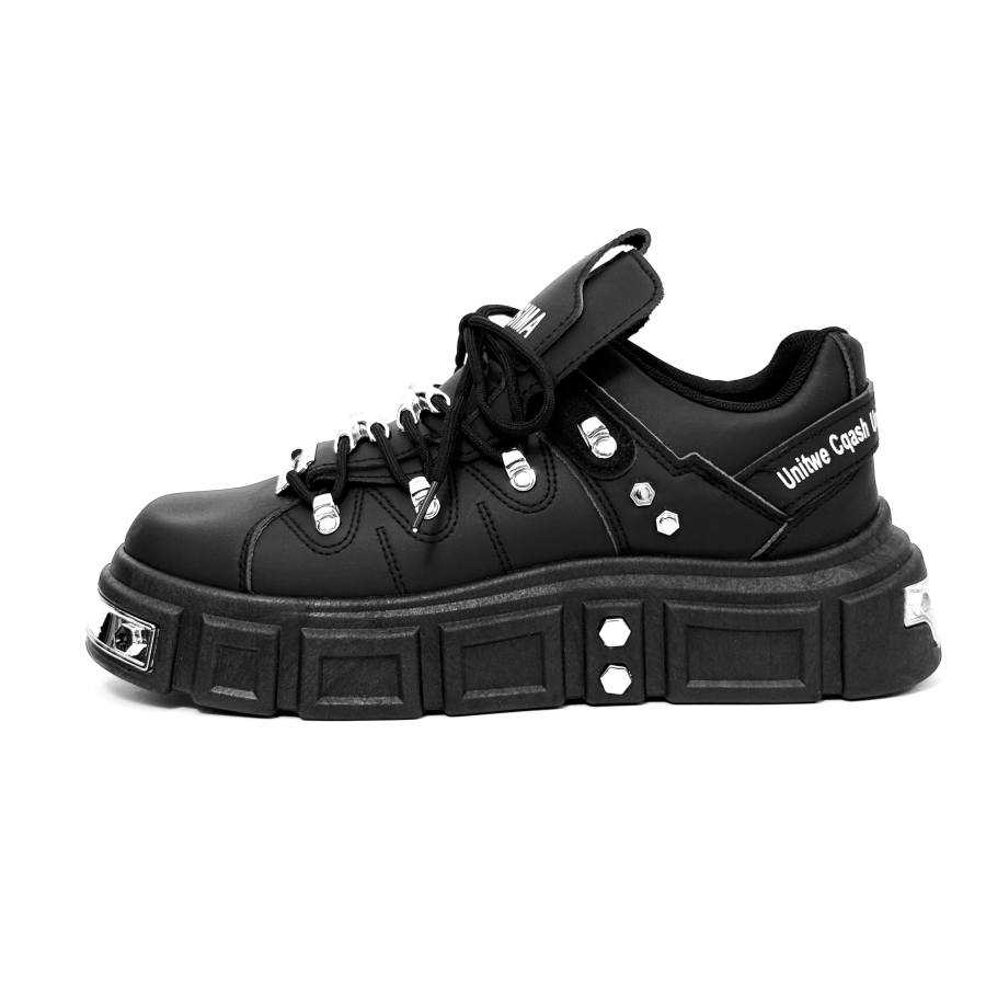 SLnU★3 Slip Resistant, Abrasion Resistant, Breathable Low top Skateboard Shoes Men's Black