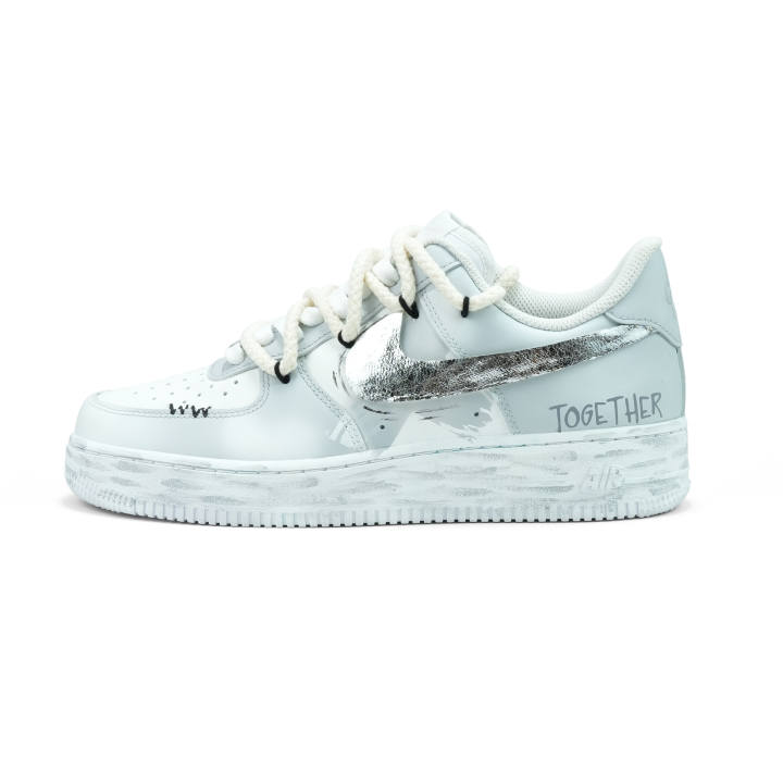 Nike Nike Air Force 1 Abrasion Resistant Low top Skateboard Shoes Unisex Premium Gray