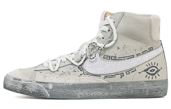 Nike Nike Blazer Slip Resistant Abrasion Resistant Mid top Skateboard Shoes Unisex Ecru