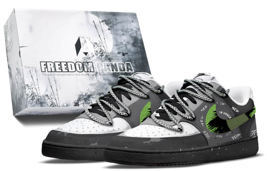 Nike Nike Court Vision 1 Freedom Panda, Box, Rhapsody Slip Resistant Low top Skateboard Shoes Men's Black Green