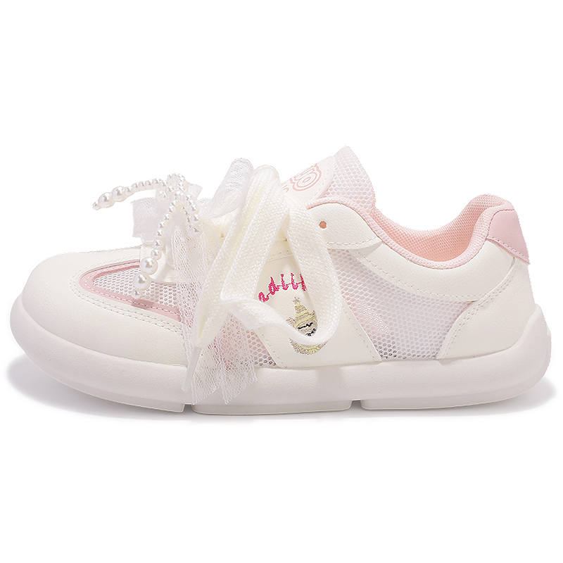 JIONGSEN Pu Slip Resistant Abrasion Resistant Low top Skateboard Shoes Women's White Pink
