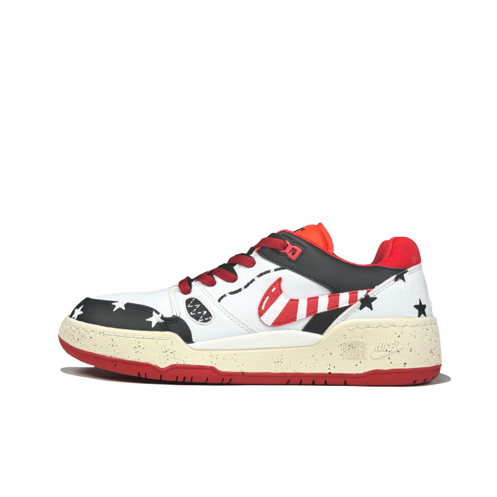 Nike Nike Full Force Slip Resistant Abrasion Resistant Low top Skateboard Shoes Men's Black White Red