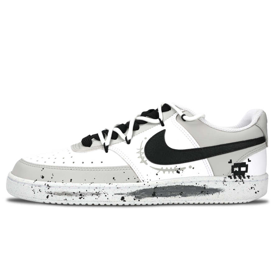 Nike Nike Court Vision 1 Skull Abrasion Resistant Low top Skateboard Shoes Unisex Gray