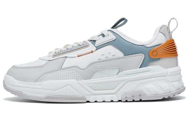 XTEP Hacker Collection Slip Resistant Abrasion Resistant Low top Skateboard Shoes Men's White Gray Blue