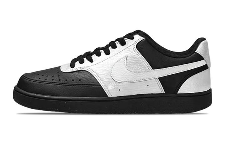 Nike Nike Court Vision Low Black Silver Classic Abrasion Resistant Low top Skateboard Shoes Unisex Silver Black