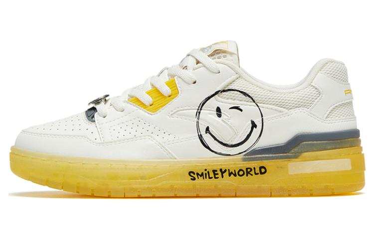 Anta Young Generation Slip Resistant Abrasion Resistant Low top Skateboard Shoes Women's White Yellow