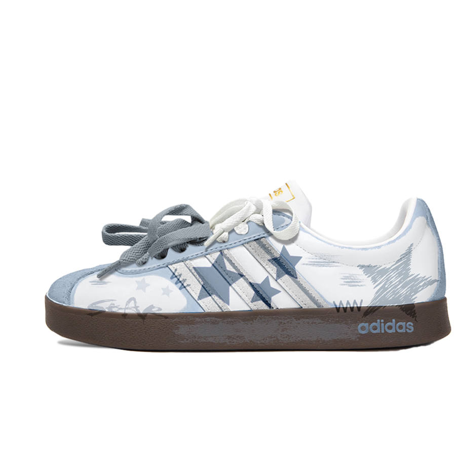 Adidas Neo VL Court 2.0 Goku World, Starry Night Cushioning Low top Skateboard Shoes Unisex Blue Brown