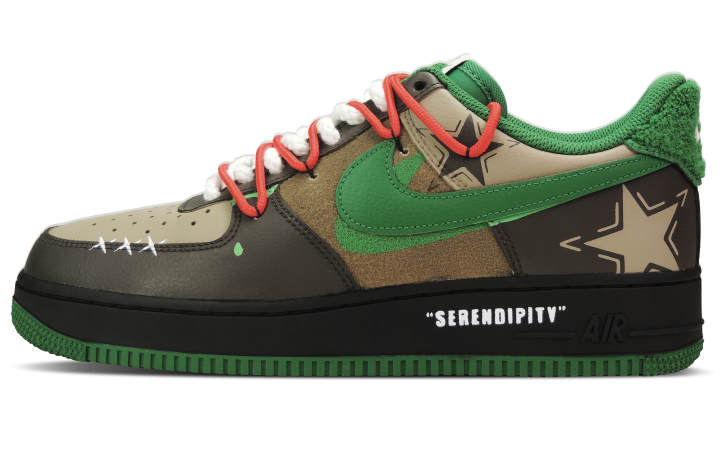 Nike Nike Air Force 1 Low top Skateboard Shoes Men's Brown Green