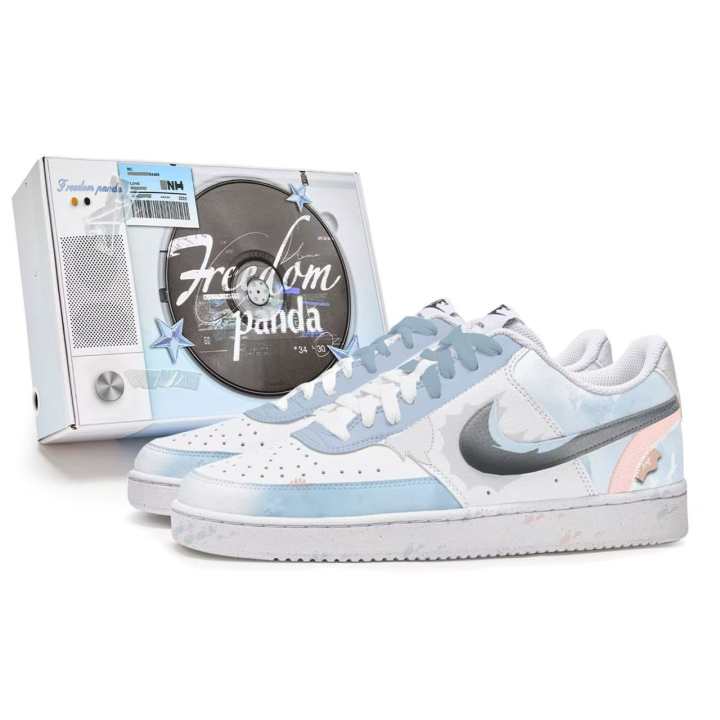 Nike Nike Court Vision 1 Freedom Panda, Box, Early Summer Light Blue Slip Resistant Abrasion Resistant Low top