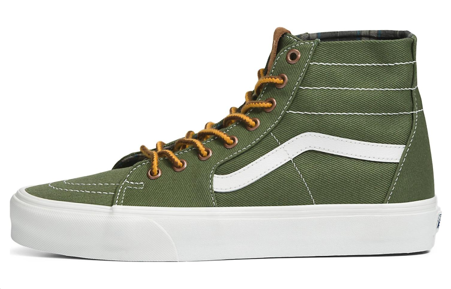 Vans SK8 Abrasion Resistant High top Skateboard Shoes Unisex Green Yellow