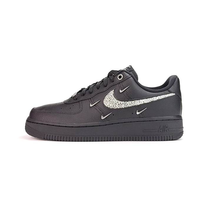 Nike Nike Air Force 1 Abrasion Resistant Low top Skateboard Shoes Unisex Black Silver