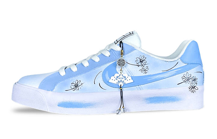 Nike Nike Court Royale Clear Sky Daisy Abrasion Resistant Low top Skateboard Shoes Unisex