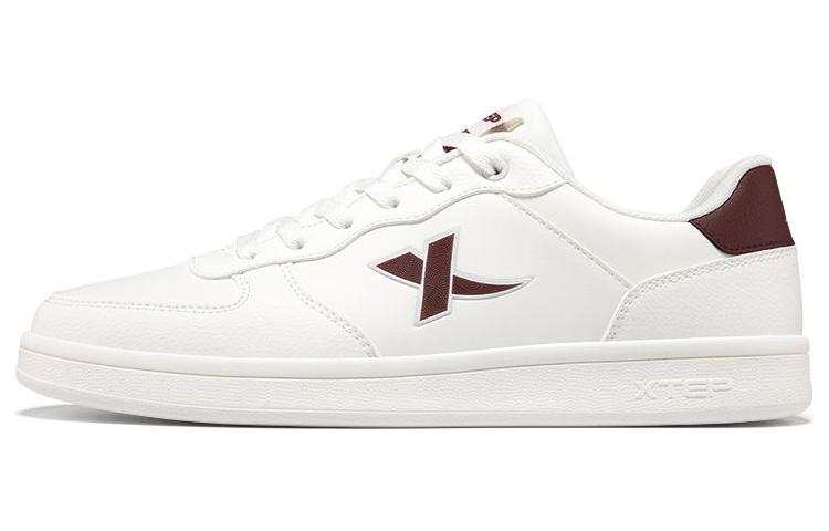 XTEP Slip Resistant, Abrasion Resistant, Lightweight Low top Skateboard Shoes Men's White Red