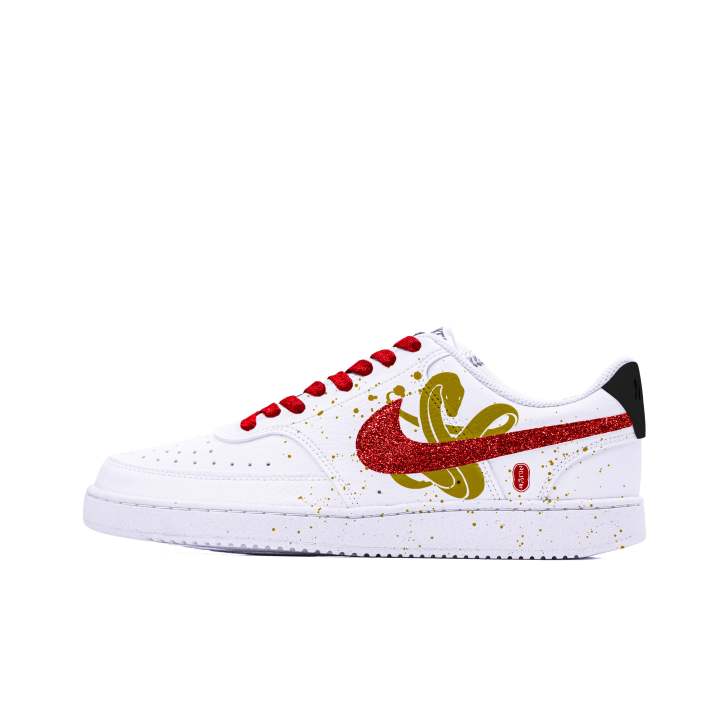 Nike Nike Court Vision 1 Slip Resistant Abrasion Resistant Low top Skateboard Shoes Unisex White Red