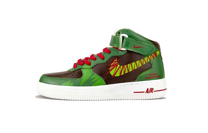 Nike Nike Air Force 1 Abrasion Resistant Mid top Skateboard Shoes Men's Green