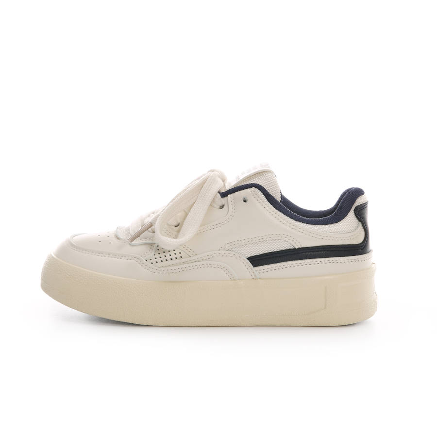 KEAIDENI Versatile Lightweight Low top Skateboard Shoes Women's Beige Blue