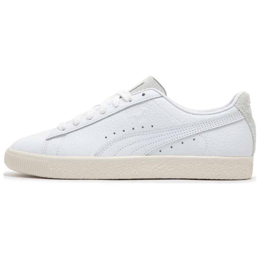 PUMA Clyde Premium Leather Low top Skateboard Shoes Unisex Ecru