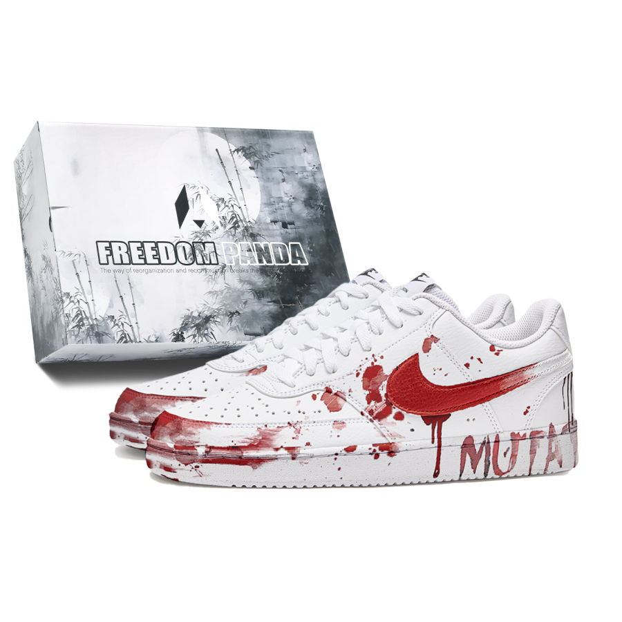 Nike Nike Court Vision 1 Slip Resistant Abrasion Resistant Low top Skateboard Shoes Men's Red White