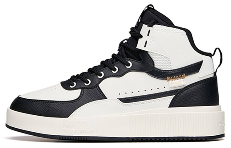 Anta Life Collection Abrasion Resistant High top Skateboard Shoes Women's White Black