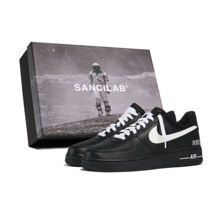 Nike Nike Air Force 1 3 Times Laboratory Abrasion Resistant Abrasion Resistant Low top Skateboard Shoes Unisex Black