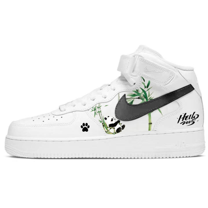 Nike Nike Air Force 1 Slip Resistant, Abrasion Resistant, Lightweight Mid top Skateboard Shoes Men's White Black