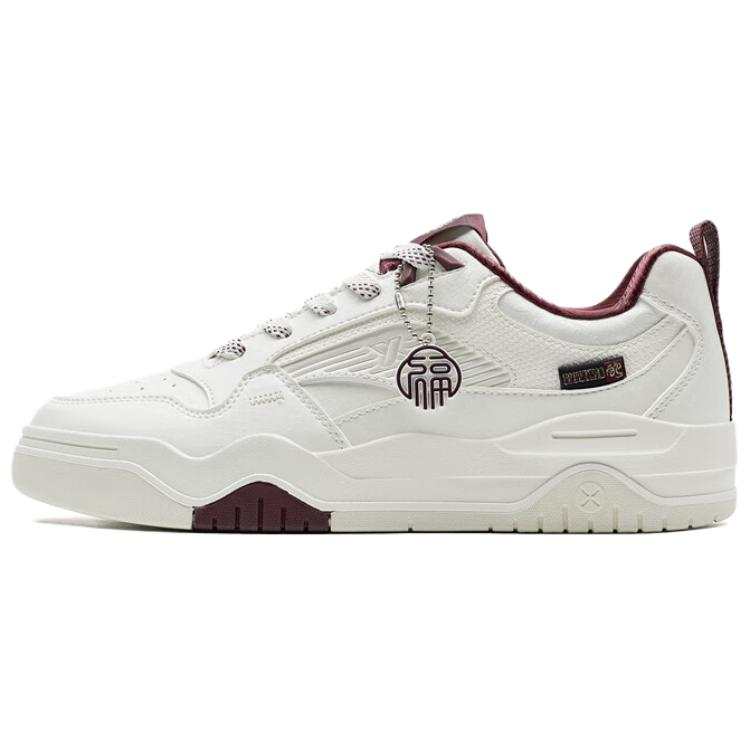 XTEP White Air Force 1 Thermal Slip Resistant, Abrasion Resistant, Lightweight Low top Skateboard Shoes Men's White Red