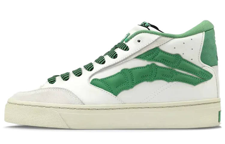 Li-Ning 1807 X Li Ning Do Not Enter The River Skateboard Shoes Women's Mid Top White/Green