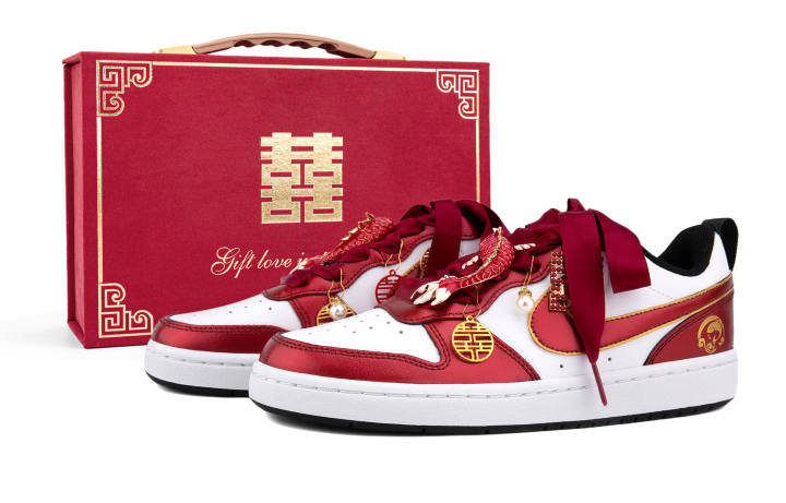 Nike Nike Court Borough Slip Resistant Slip Resistant Low top Skateboard Shoes Women's Red White