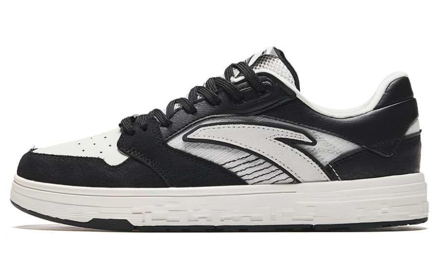 Anta Slip Resistant Cushioning Abrasion Resistant Low top Skateboard Shoes Women's White Black