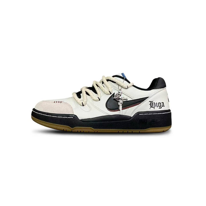 Nike Nike Full Force Tower Rabbit Leather Low top Skateboard Shoes Men's White Black