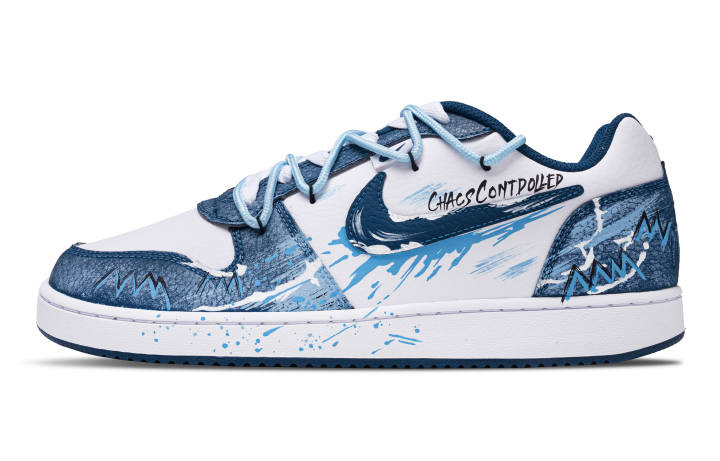 Nike Nike EBERNON Swimming Pool Party Abrasion Resistant Low top Skateboard Shoes Men's White Blue