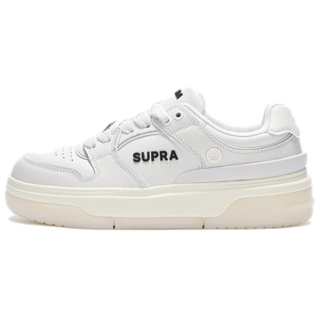 SUPRA 23FW Cushioning Abrasion Resistant Low top Skateboard Shoes Unisex White