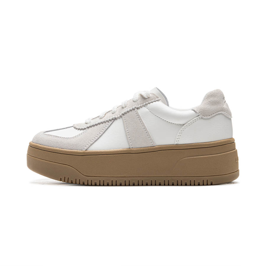 Li-Ning Li Ning Cheese 2.0 German Army Trainers Cushioning Height Increasing Low top Skateboard Shoes Women's Mist White