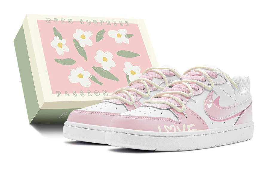 Nike Nike Court Borough Lightweight Low top Skateboard Shoes Women's Pink White